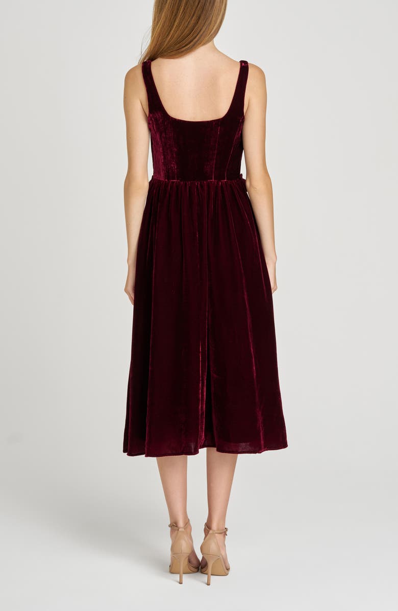 WAYF Ava Velvet Midi Dress, Alternate, color, Scarlet