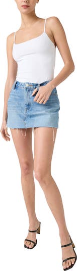 Raw Hem Denim Miniskirt