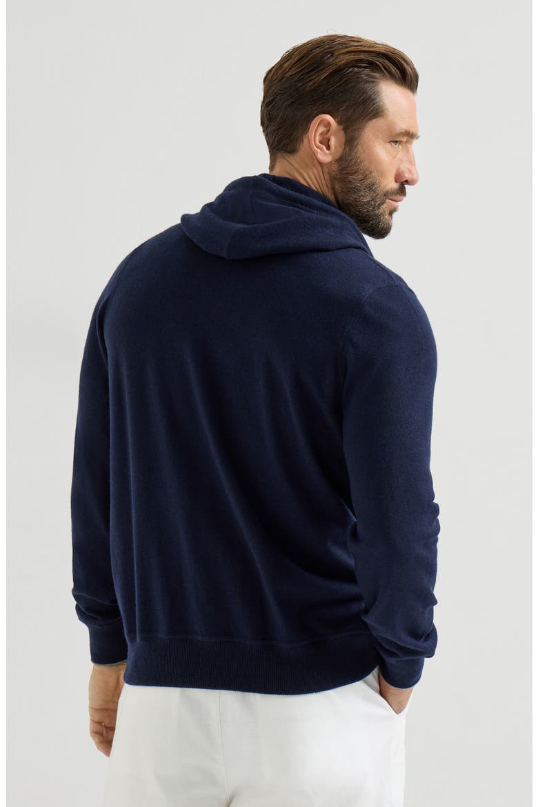 Cashmere sweatshirt-style cardigan, Alternate, color, Navy Blue