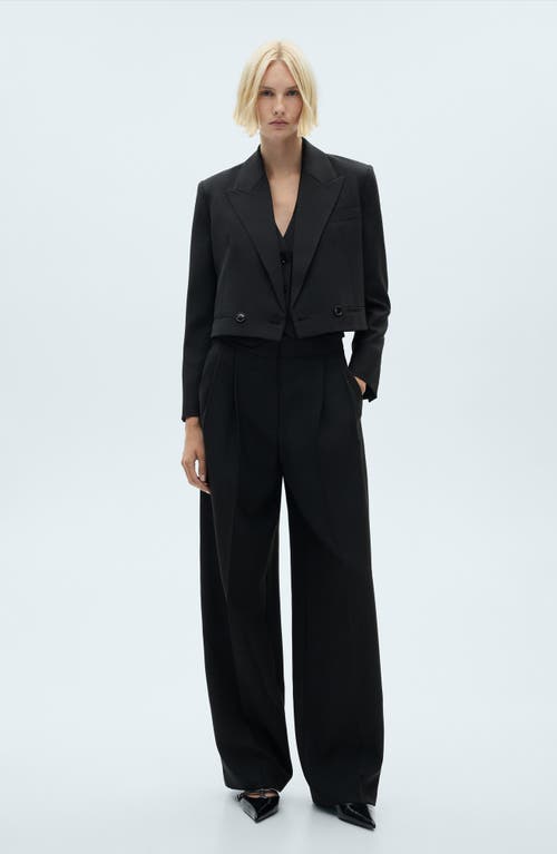Shop Mango Straight Leg Suit Pants In Black