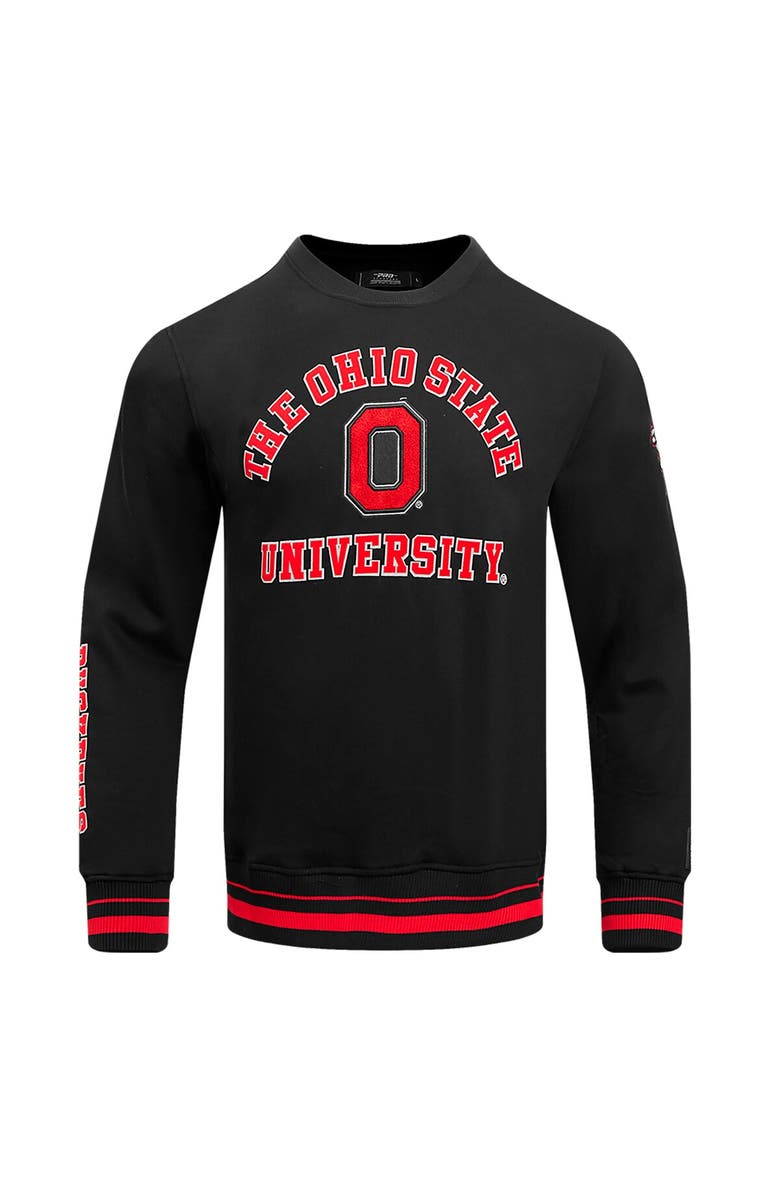 PRO STANDARD Men's Pro Standard Black Ohio State Buckeyes Classic Stacked Logo Pullover Sweatshirt, Alternate, color,
