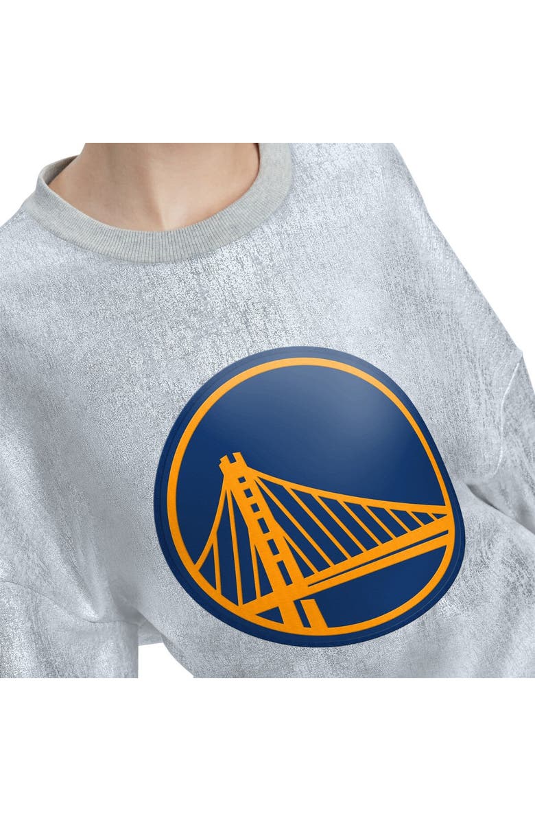 TOMMY JEANS Women's Tommy Jeans Silver Golden State Warriors Tracy Pullover Sweatshirt, Alternate, color, Silver