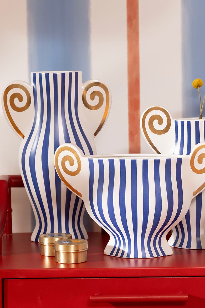 Longhu Ceramic Vase 14 In, Alternate, color, Blue