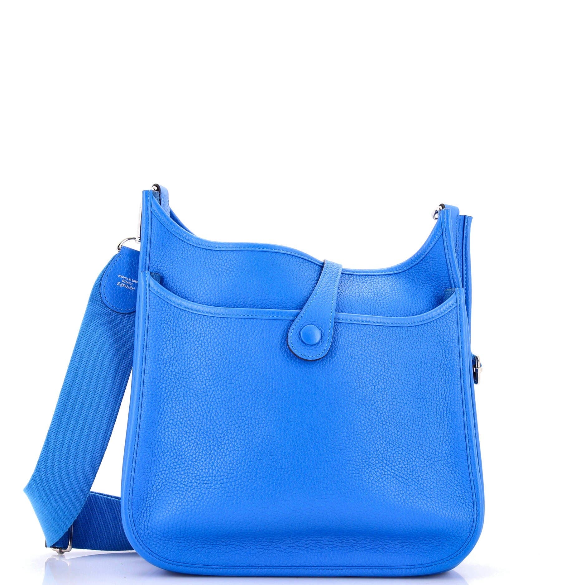 Pre-Owned Hermes Evelyne Bag Gen III Clemence PM, Alternate, color, Bleu Hydra