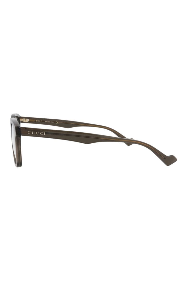 55mm Rectangular Optical Glasses, Alternate, color, BROWN BROWN TRANSPARENT