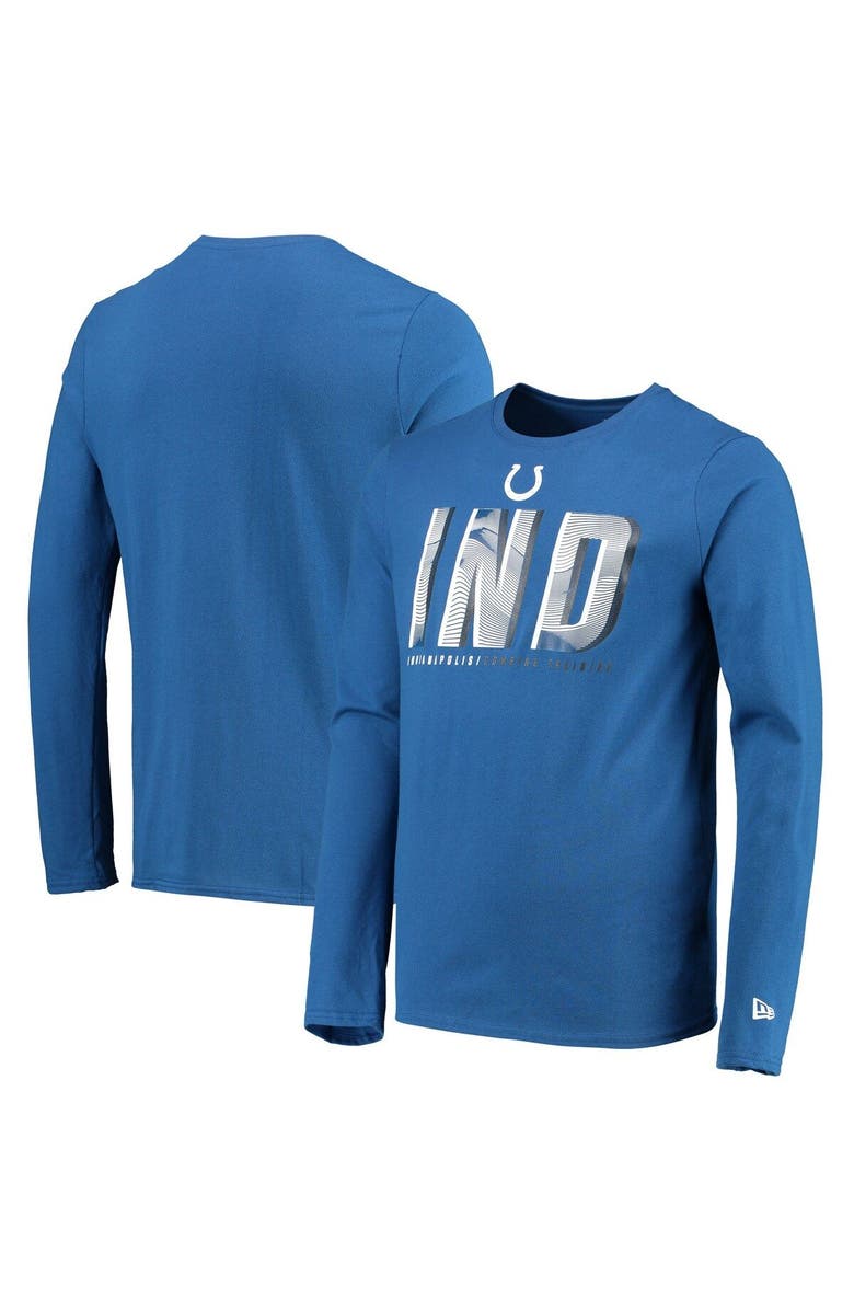 New Era Men's New Era Royal Indianapolis Colts Combine Authentic Static Abbreviation Long Sleeve T-Shirt, Main, color, 