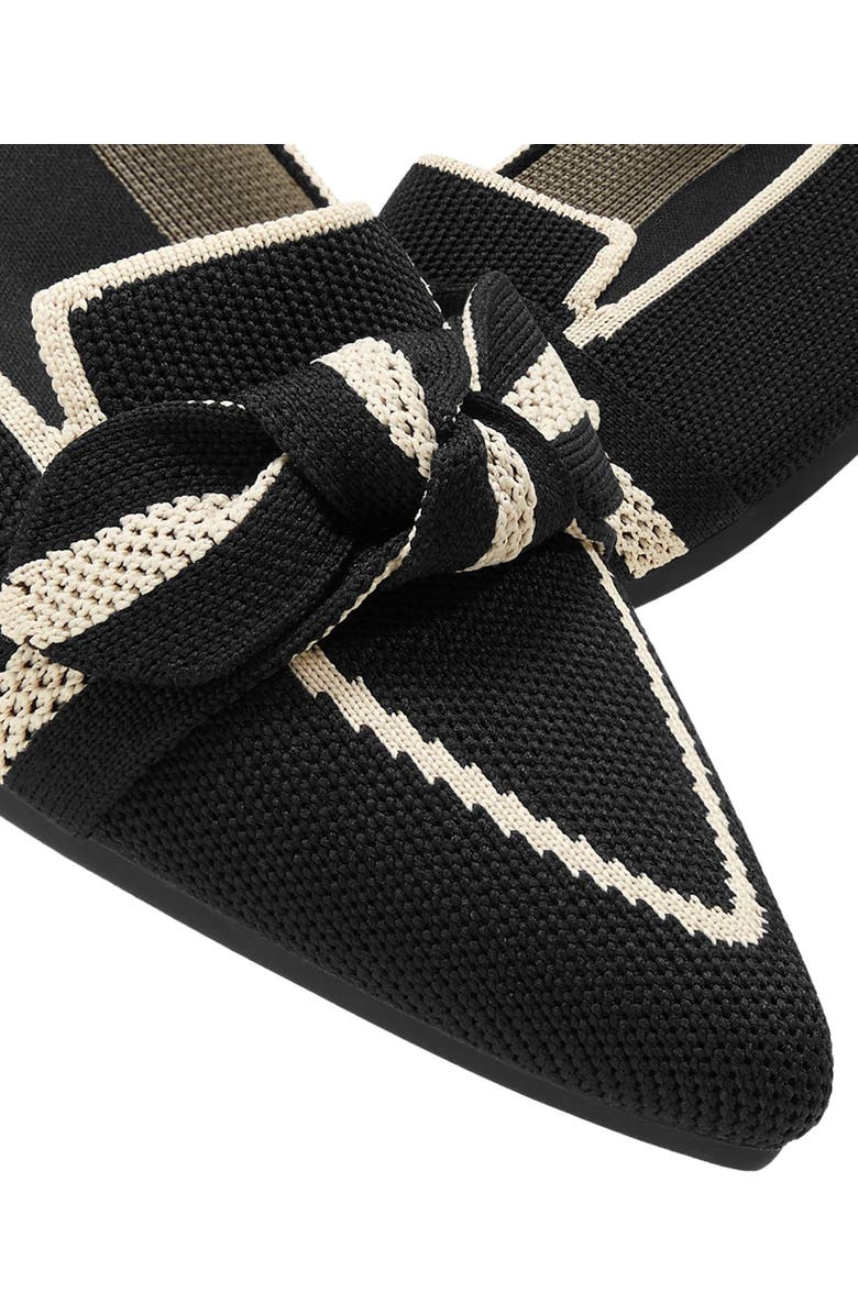 VIVAIA Pointed-Toe Bow Loafers, Alternate, color, Black Cream Ivory