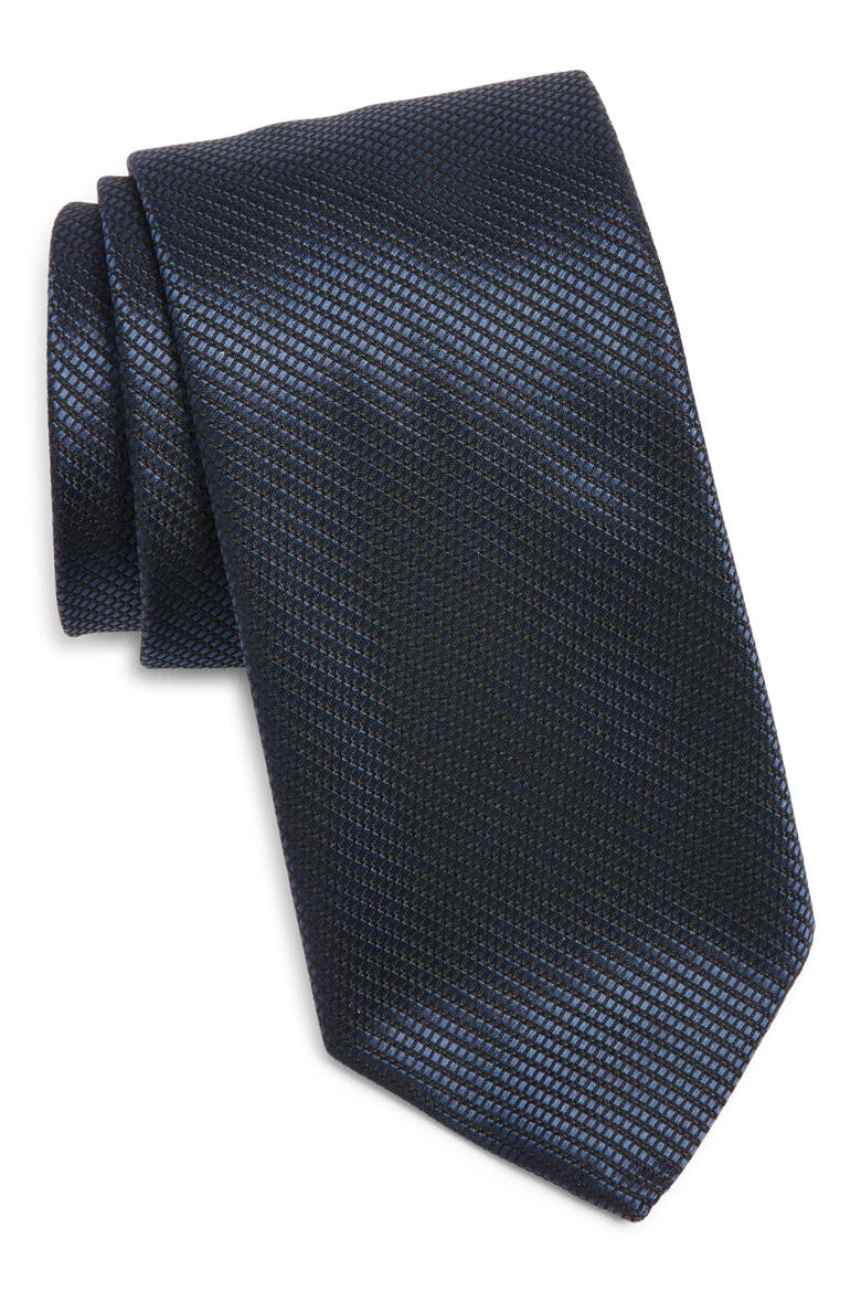 Neat Silk Tie, Main, color, NAVY