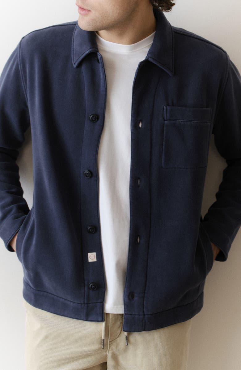 Marine Layer Cloud 9 Fleece Overshirt, Alternate, color, Mood Indigo