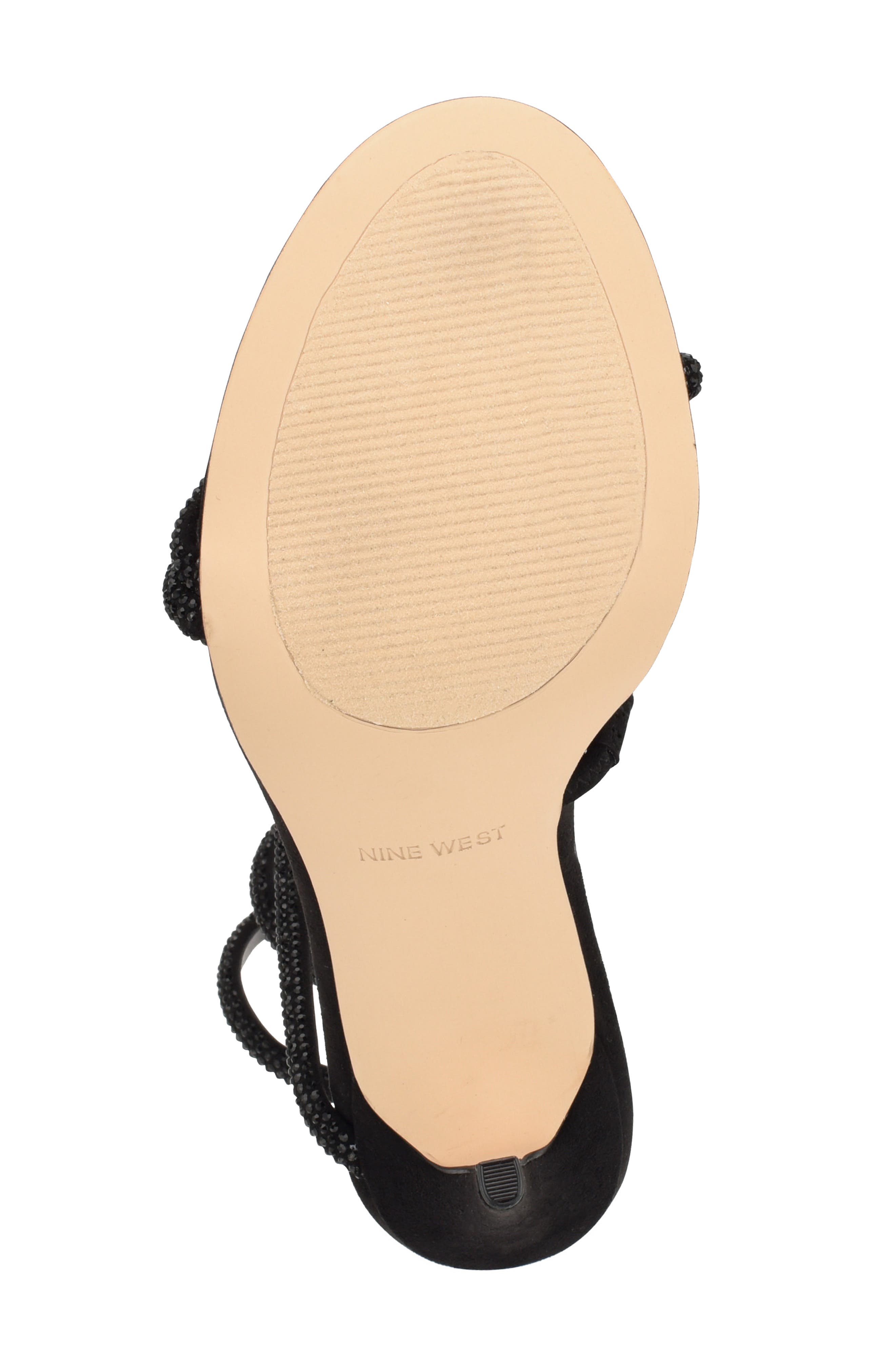 Nine West Maskill Rhinestone Ankle Wrap Sandal, Alternate, color, Black 001