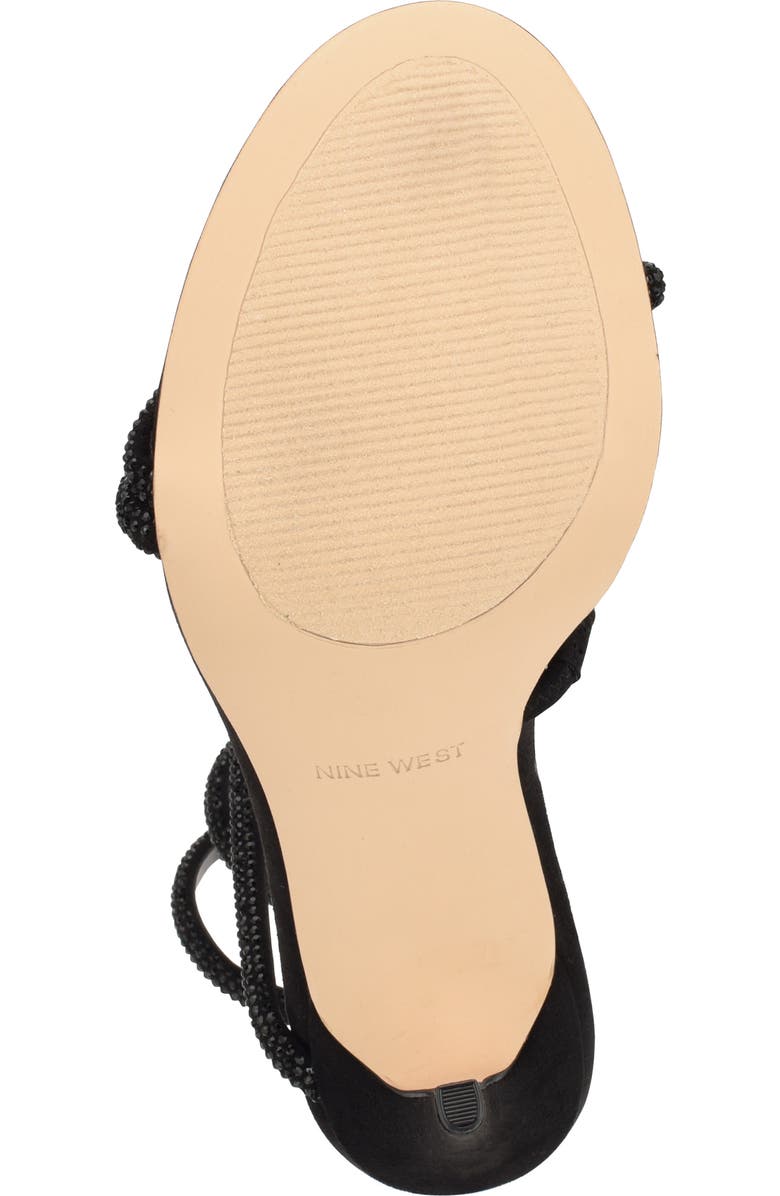 Nine West Maskill Rhinestone Ankle Wrap Sandal, Alternate, color, Black 001