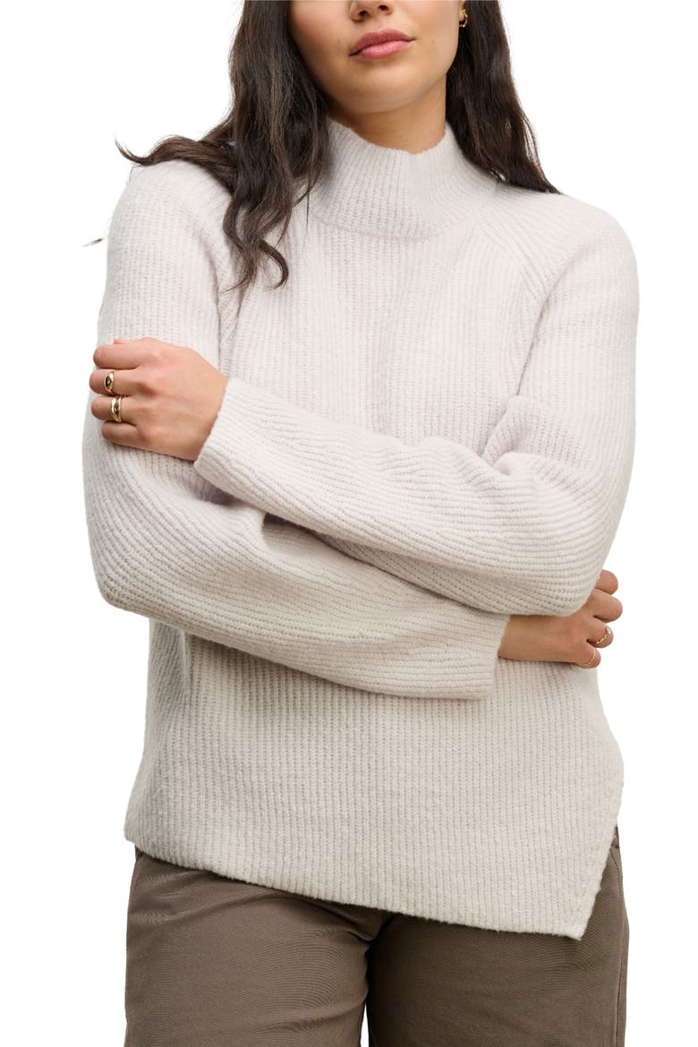 Lesa Mock Neck Sweater, Alternate, color, SNOW WHT