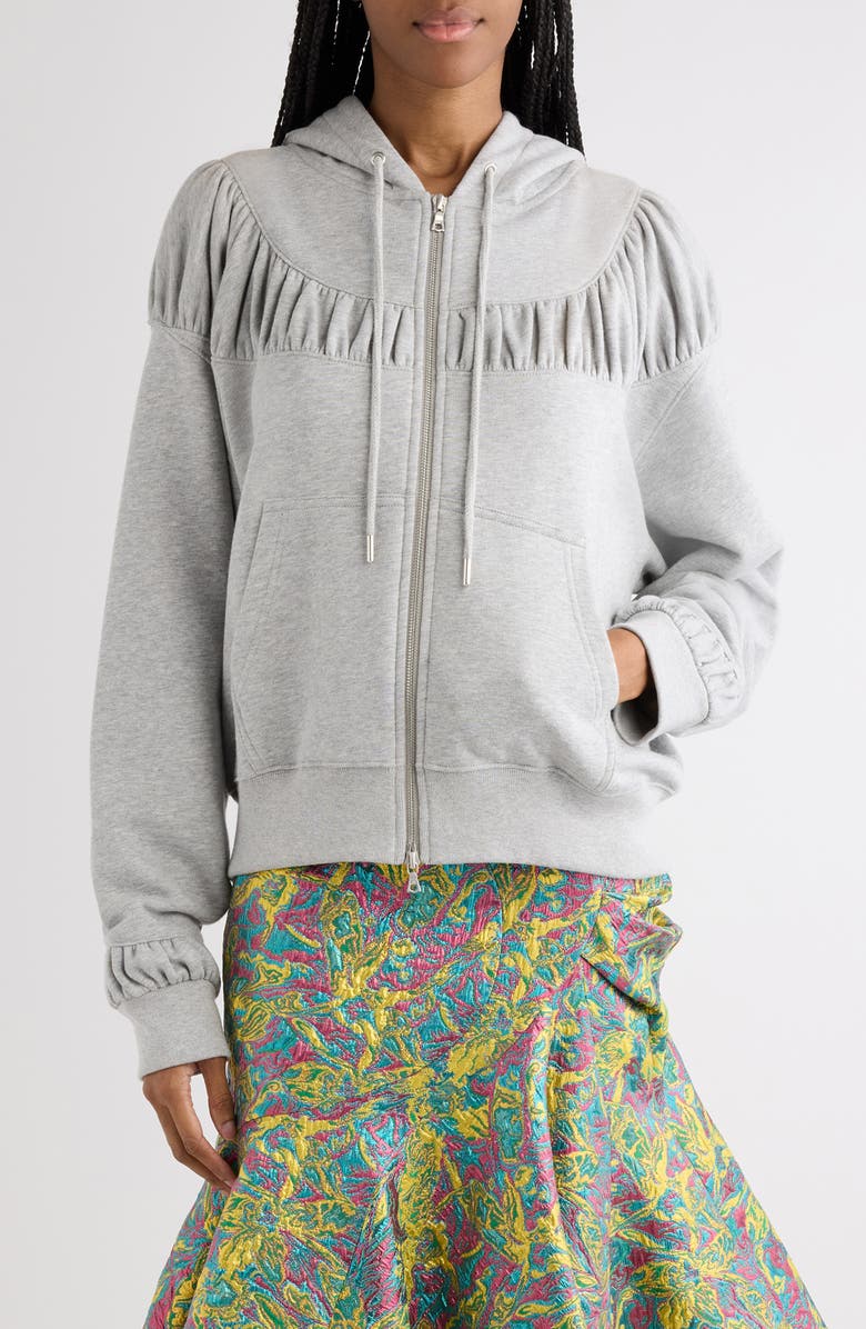 Dries Van Noten Hadina Zip Sweatshirt, Main, color, Grey Melange