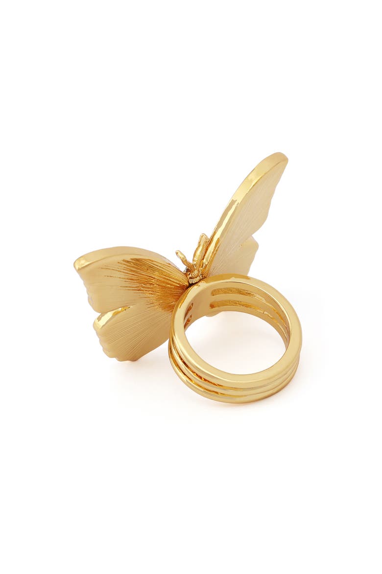 Pavé Butterfly Cocktail Ring, Alternate, color, GOLD/ MULTI
