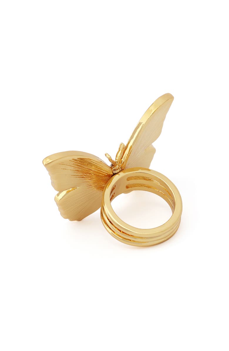 Kurt Geiger London Pavé Butterfly Cocktail Ring, Alternate, color, Gold/ Multi