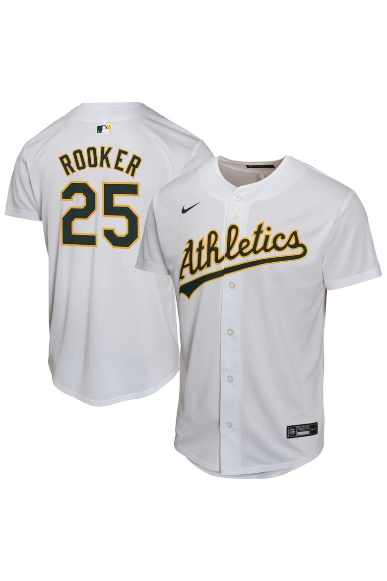Youth Nike Brent Rooker White Athletics Home Player Game Jersey, Main, color, White