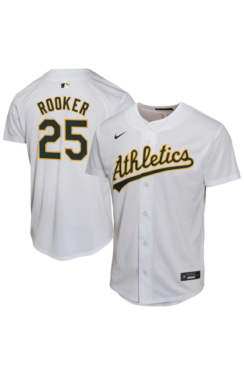 Nike Youth Nike Brent Rooker White Athletics Home Player Game Jersey, Main, color, White