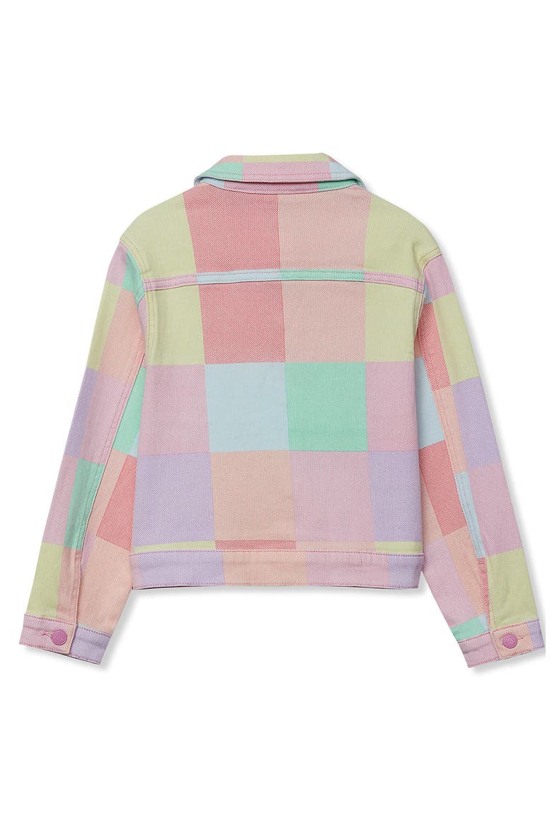 Girls Denim Jacket, Alternate, color, Multi Madras Plaid
