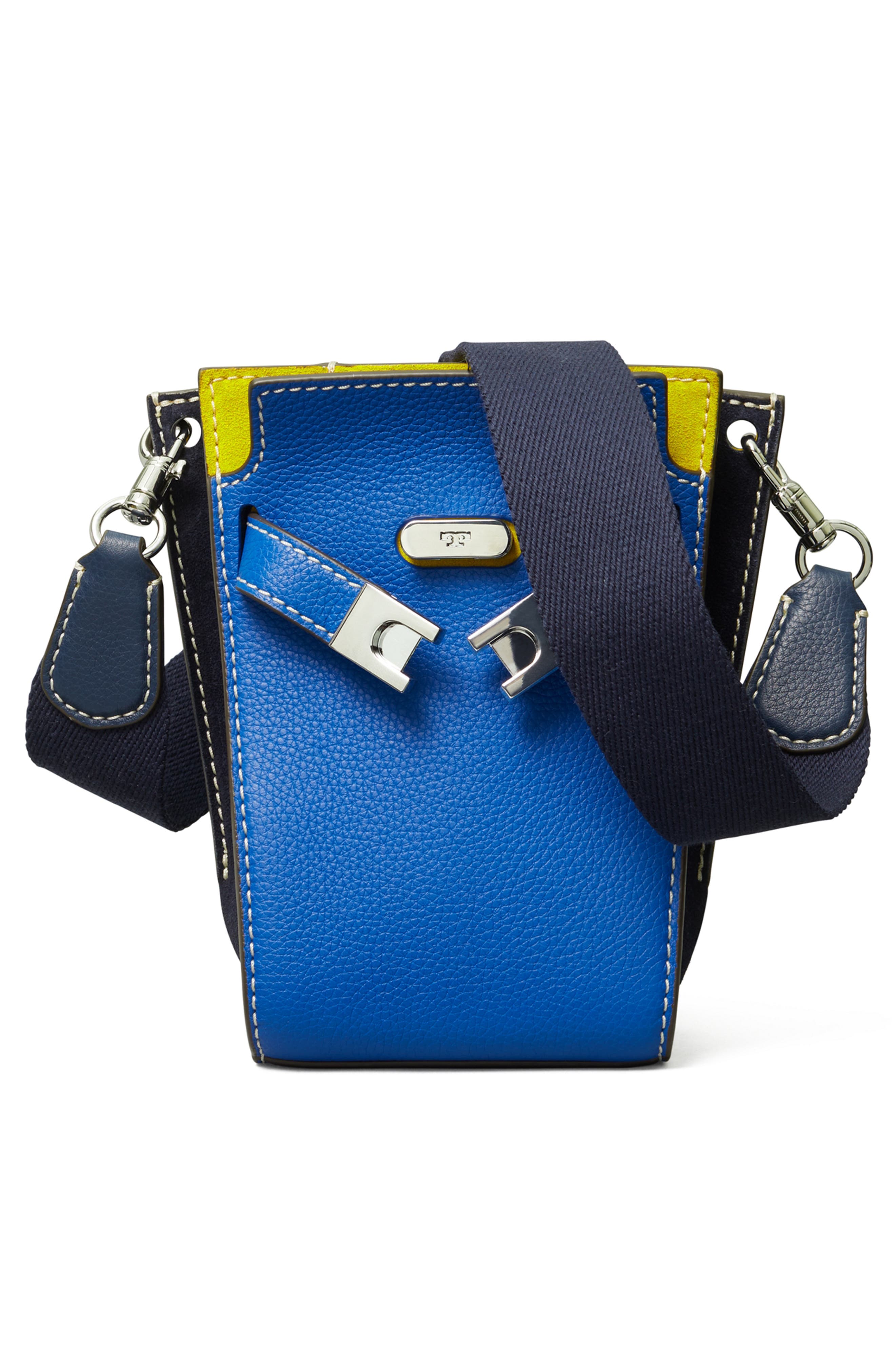 Tory Burch Petite Lee Radziwill Pebbled Leather Double Bucket Bag, Alternate, color, 