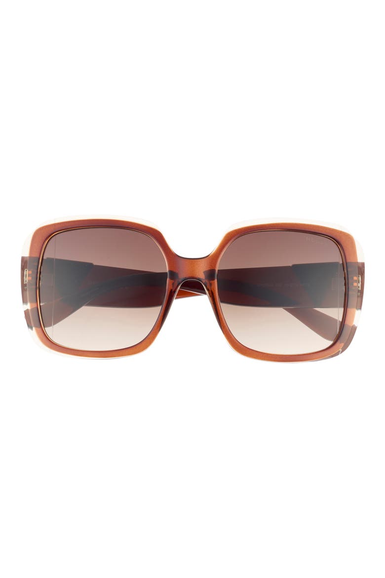 55mm Square Sunglasses, Main, color, DARK BROWN / GRADIENT BROWN