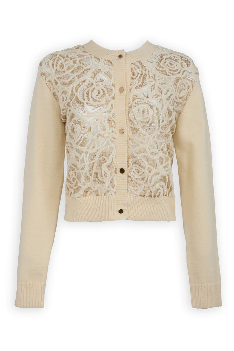 Flora Sketch Cardigan, Alternate, color, IVORY