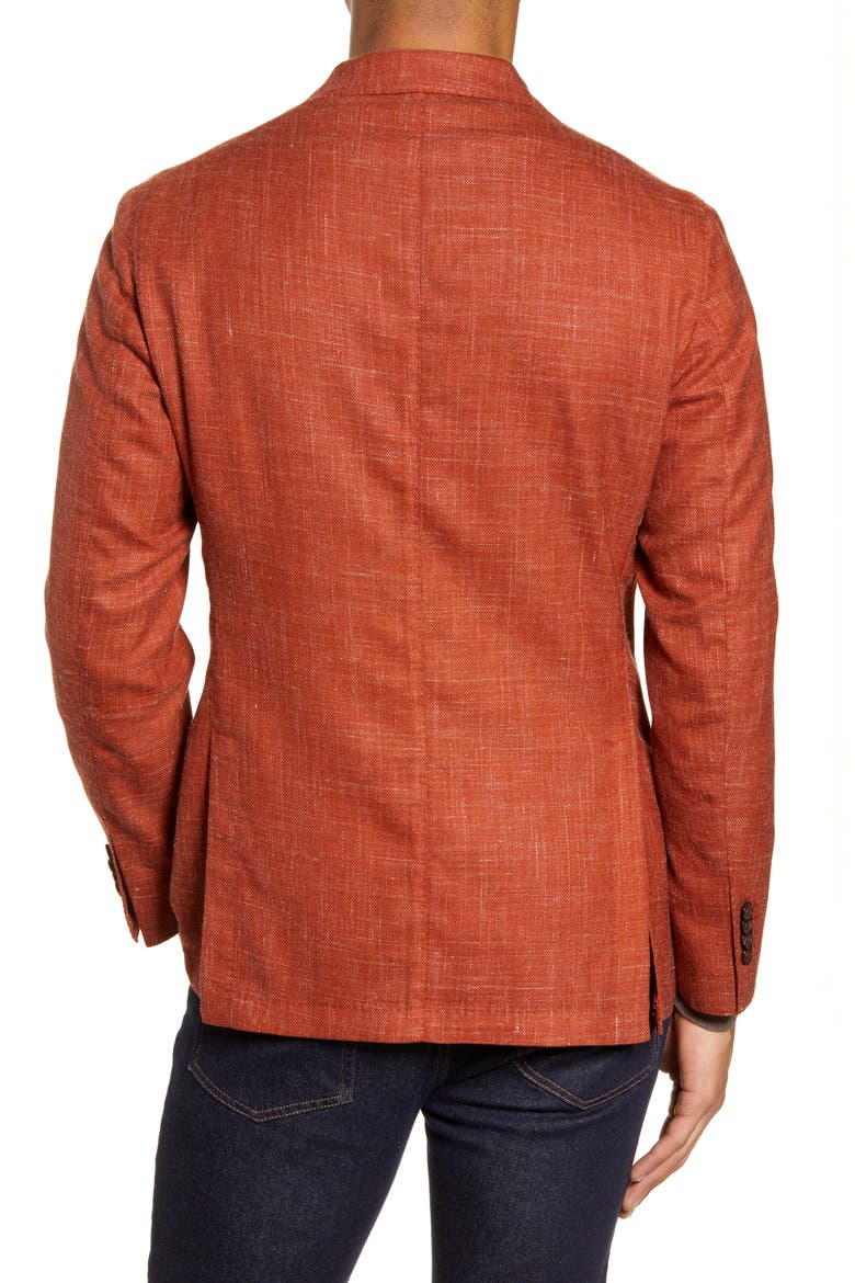Trim Fit Solid Wool Blend Sport Coat, Alternate, color, ORANGE