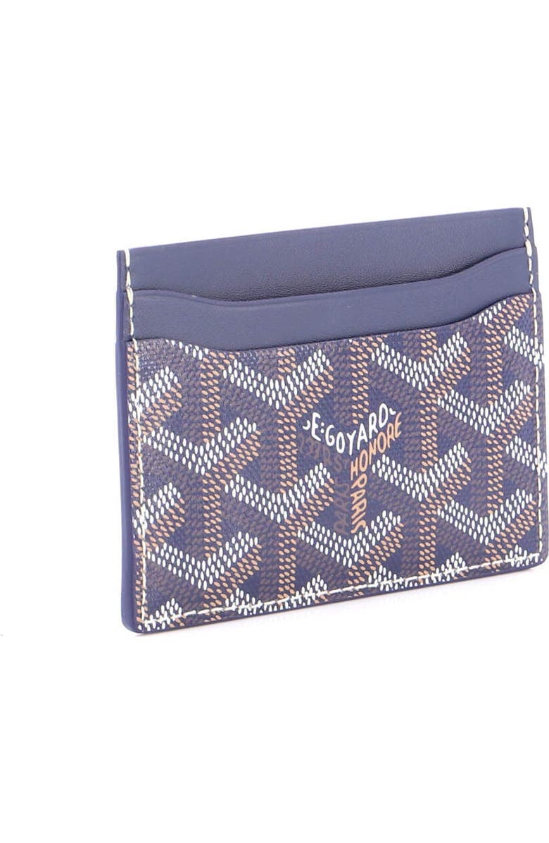 Pre-Owned Goyard Saint Sulpice Card Holder Coated Canvas, Alternate, color, Blue