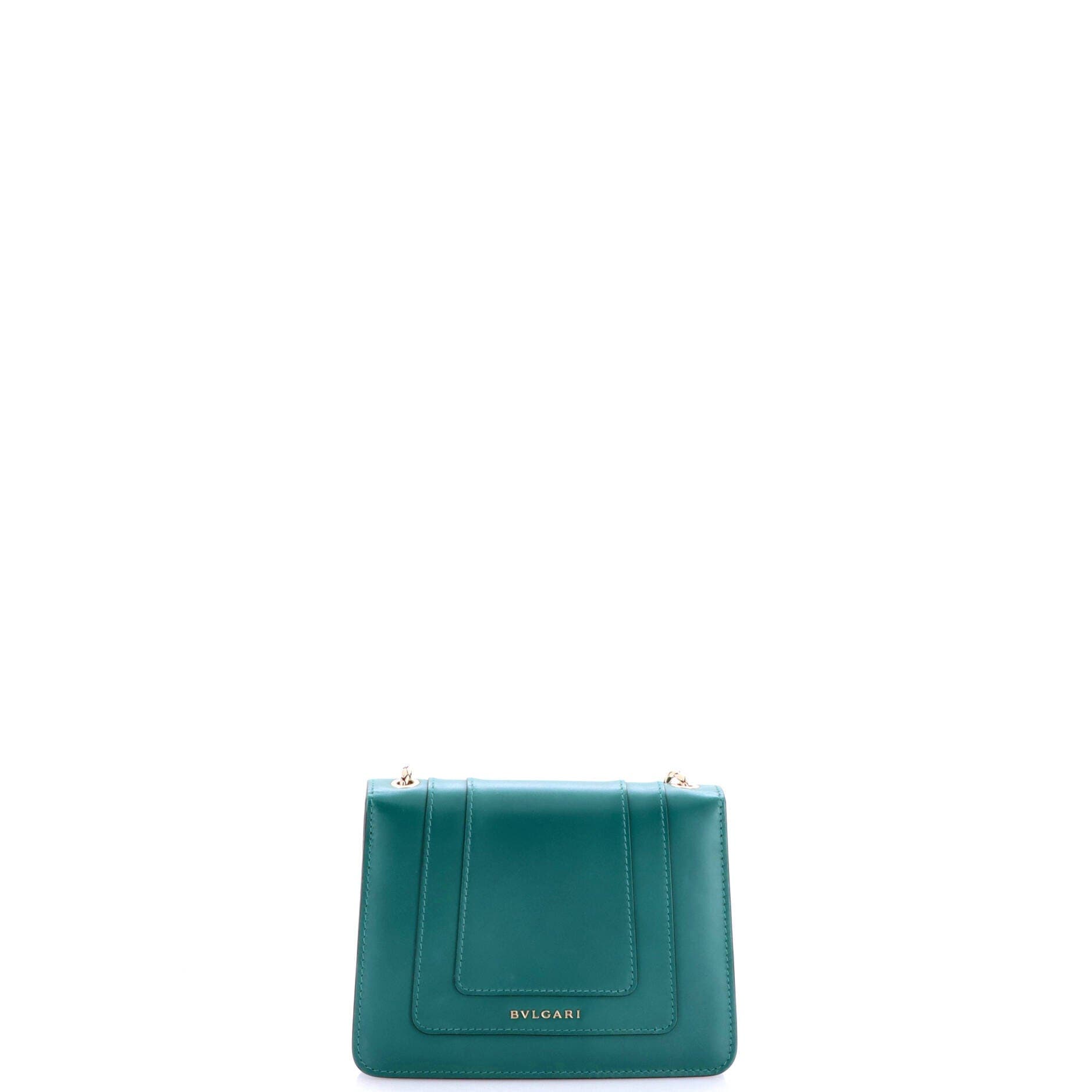 Serpenti Forever Square Shoulder Bag Leather Small, Alternate, color, Green