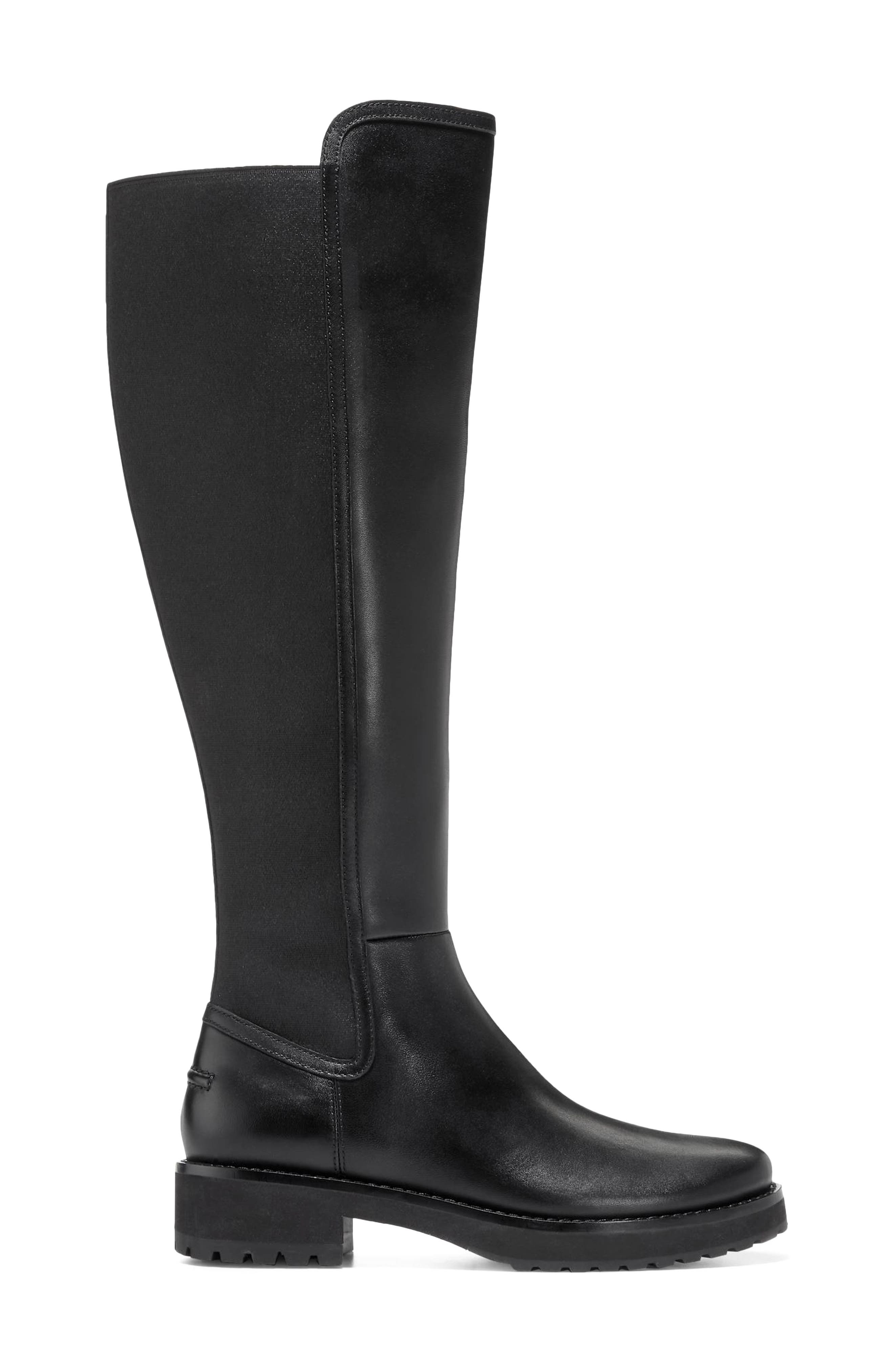 Cole Haan Lyndon Waterproof Tall Boot, Alternate, color, Black Leather