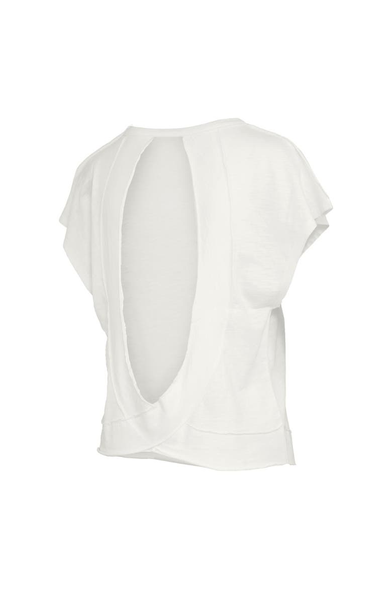 Women's Pressbox  White Oregon Ducks Nelson Movement Open Back Slub T-Shirt, Alternate, color, White