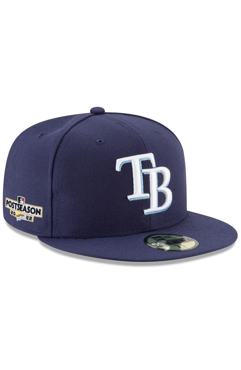 New Era Men's New Era Navy Tampa Bay Rays 2022 Postseason Game Side Patch 59FIFTY Fitted Hat, Main, color, 