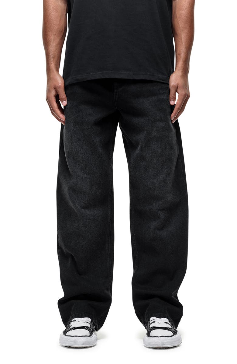 Good For Nothing Vintage Wash Black Baggy Denim Jeans, Main, color, Black