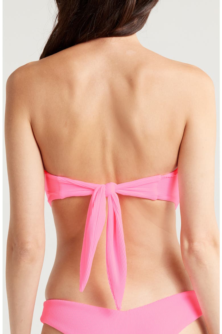 Strapless Bandeau Bikini Top, Alternate, color, TAFFY PINK