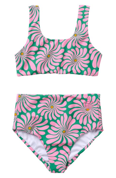 Kids' Wavy Floral Azalea Two-Piece Swimsuit (Big Kid)