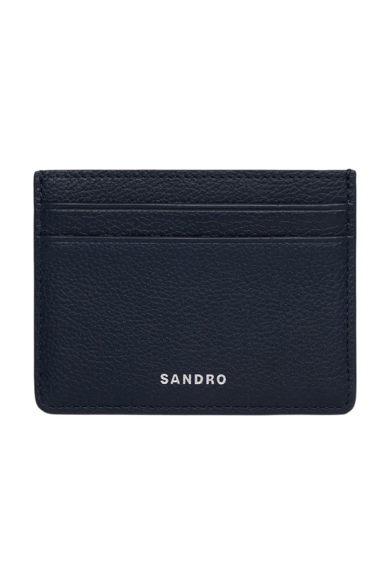 Grained leather cardholder, Main, color, Navy blue