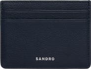SANDRO Grained leather cardholder