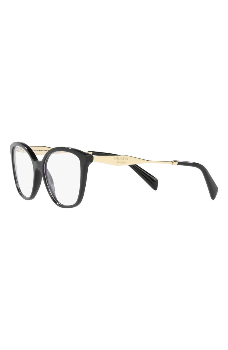 Prada 56mm Butterfly Optical Glasses, Alternate, color, Black