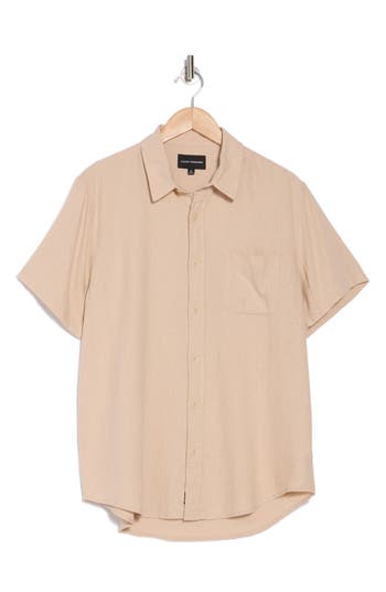 Lucky Brand San Gabriel Short Sleeve Linen Blend Button-up Shirt