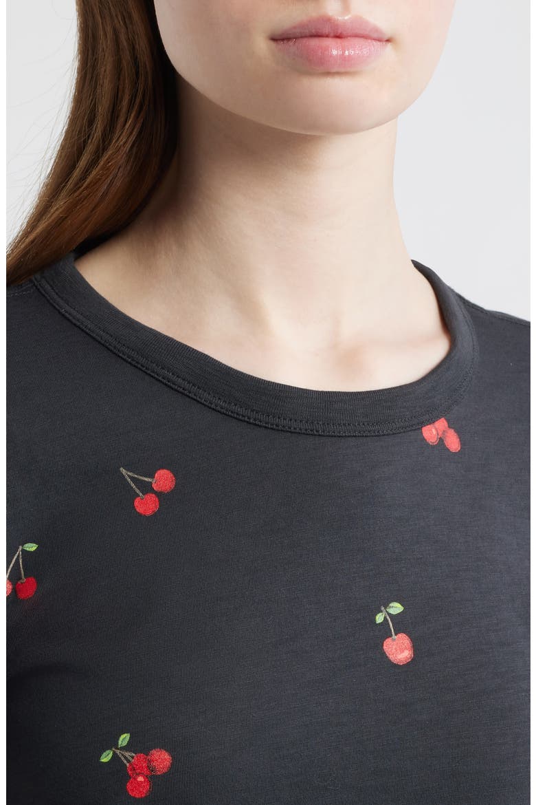 Cherry Print Cotton Graphic T-Shirt, Alternate, color, BLACK MULTI