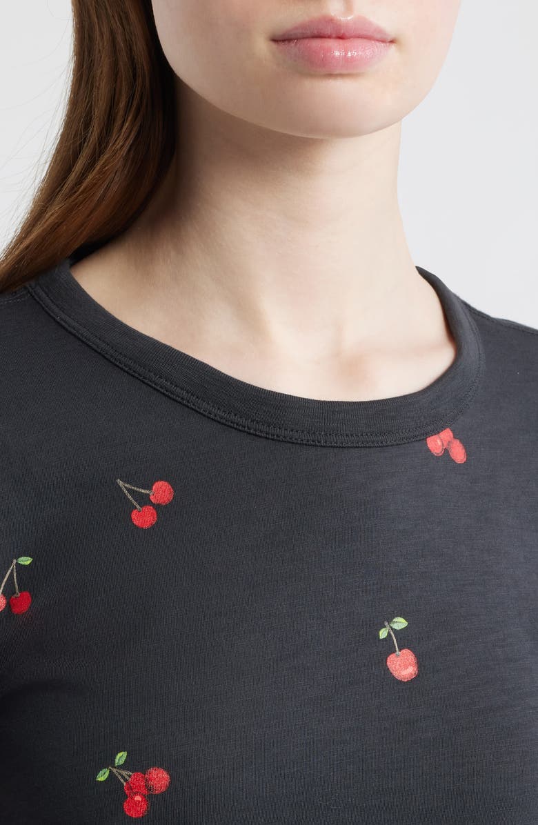 rag & bone Cherry Print Cotton Graphic T-Shirt, Alternate, color, Black Multi