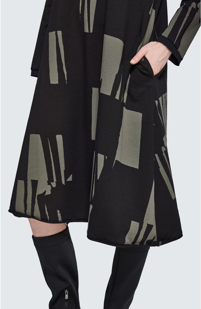 LUUKAA Rivelle Printed Jersey Dress, Alternate, color, Khaki Black