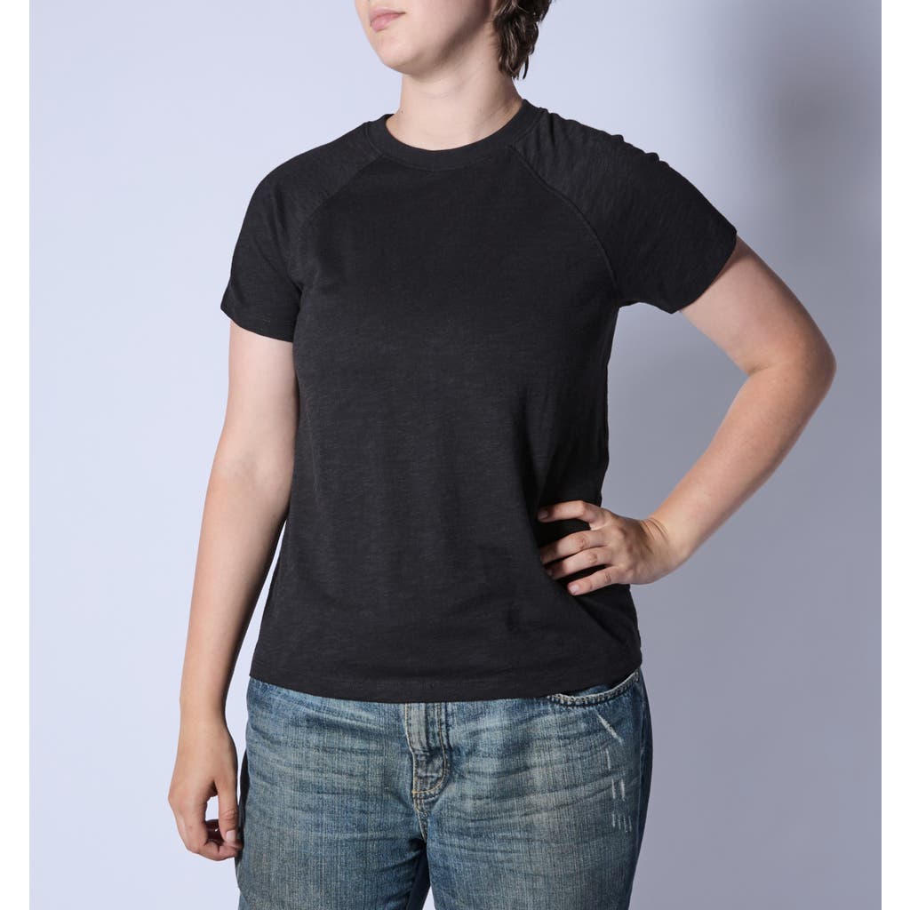 Tomboyx Jersey Slub Raglan Crewneck T-shirt In Black