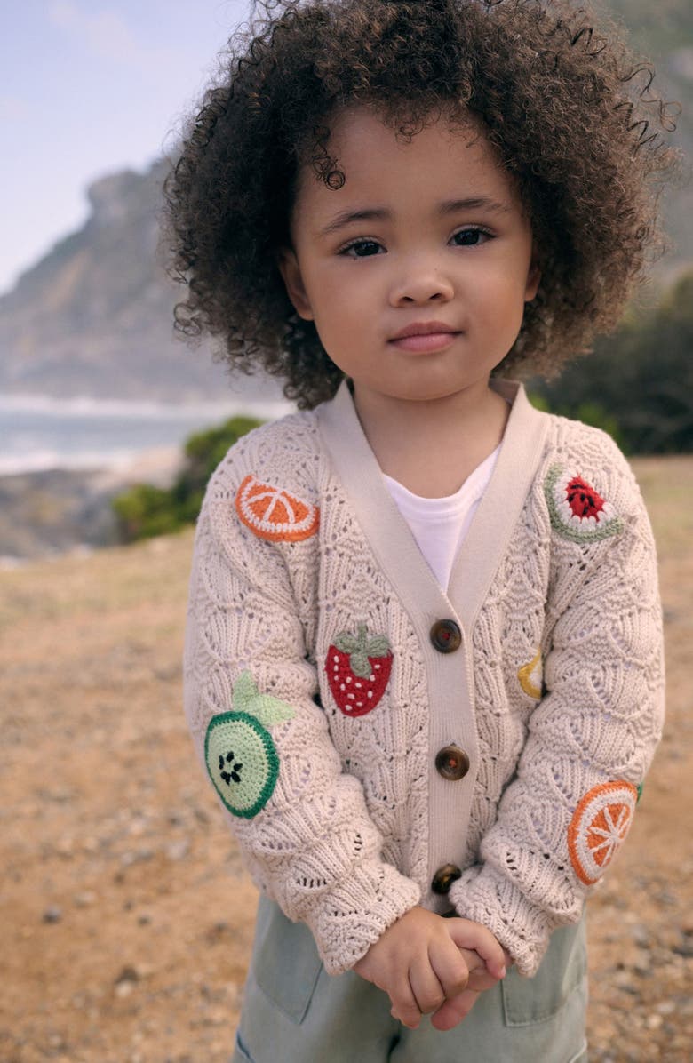 NEXT Kids' Crocheted Fruit Cotton Cardigan, Alternate, color, 