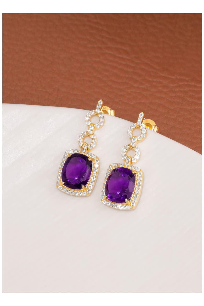 Halo Drop Earrings, Alternate, color, PURPLE