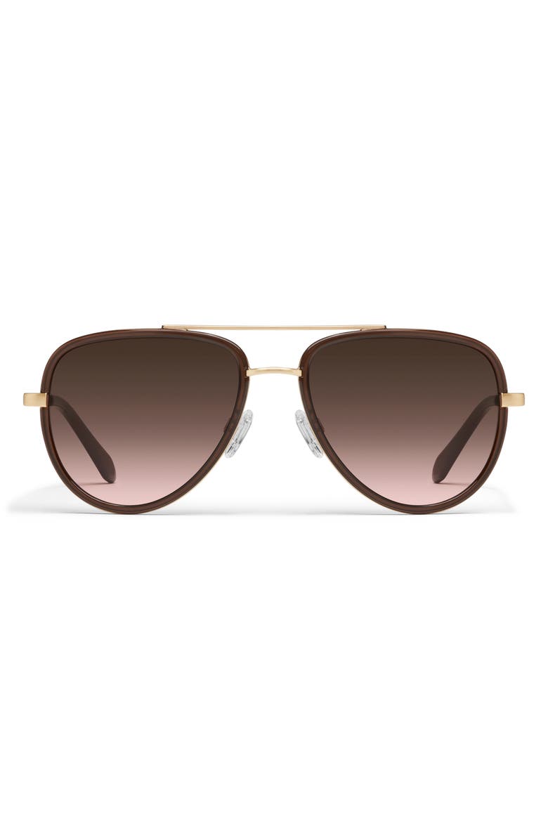 QUAY All In Medium 56mm Aviator Sunglasses, Main, color, Dark Brown/ Brown Rose