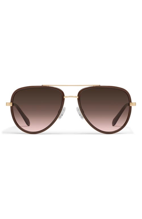 QUAY All In Medium 56mm Aviator Sunglasses in Dark Brown/brown Rose at Nordstrom