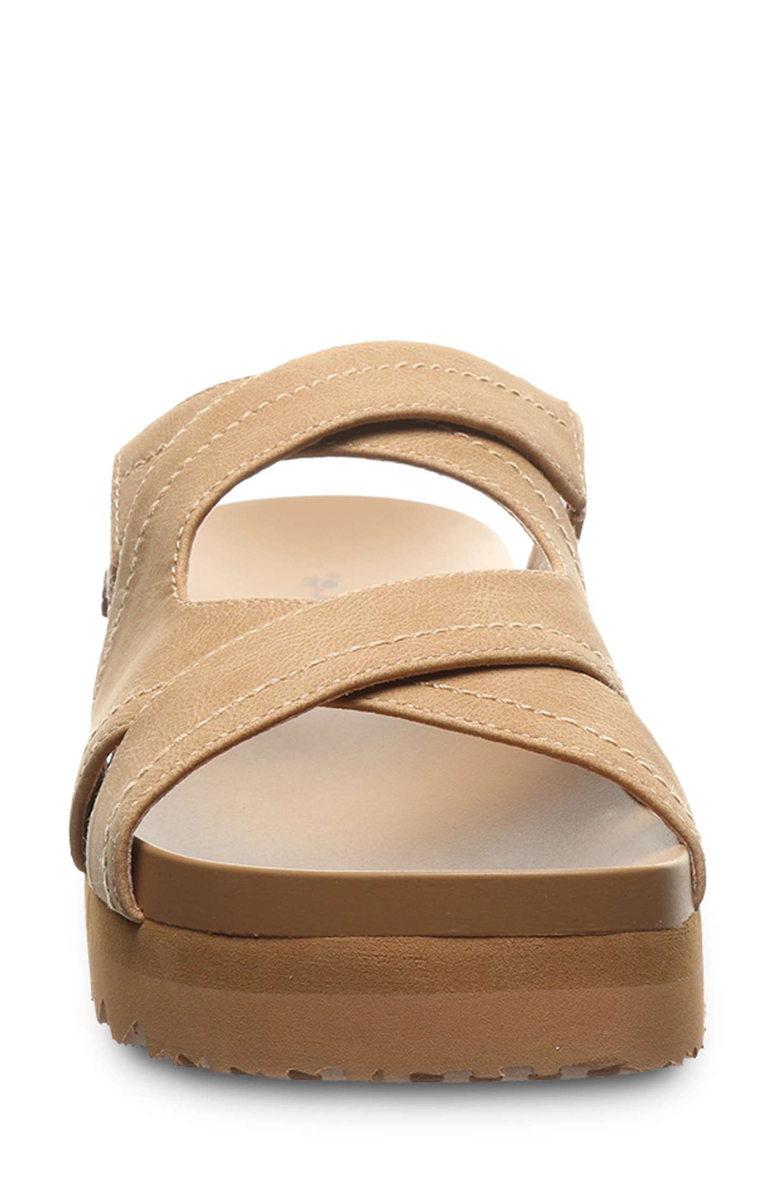 Crux Faux Leather Slide Sandal, Alternate, color, ICED COFFEE