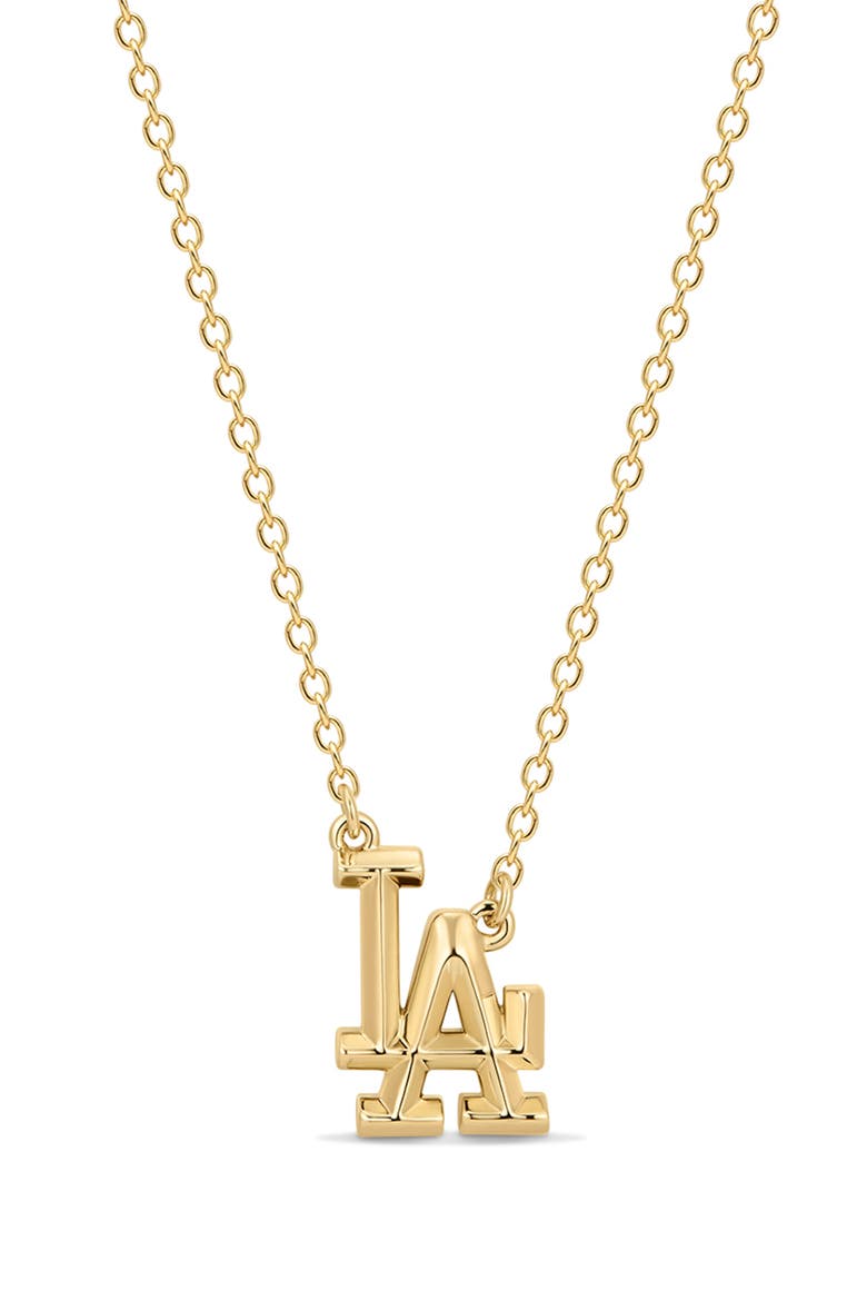 x The MLB Los Angeles Dodgers Logo Charm Necklace, Main, color, GOLD