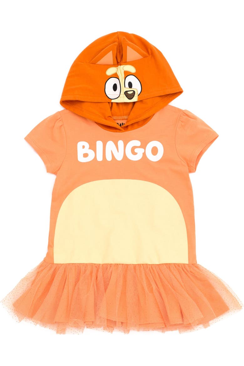 2-Piece Tutu Hooded Tee and Leggings Set, Alternate, color, Bingo Orange