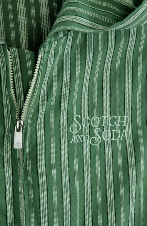 Scotch & Soda Big Boys Novelty Front Zip Jacket In Green